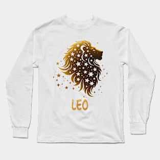 silhouette golden Leo Zodiac Sign Astrology born July and August September Birthday Leo Zodiac Horoscope July and August September Birthday Long Sleeve T-Shirt